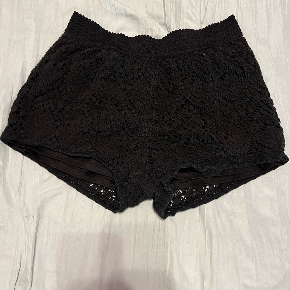 Black lace shorts